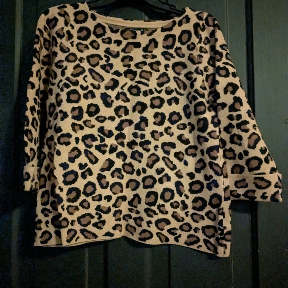 Tahari Animal Print Knit Top